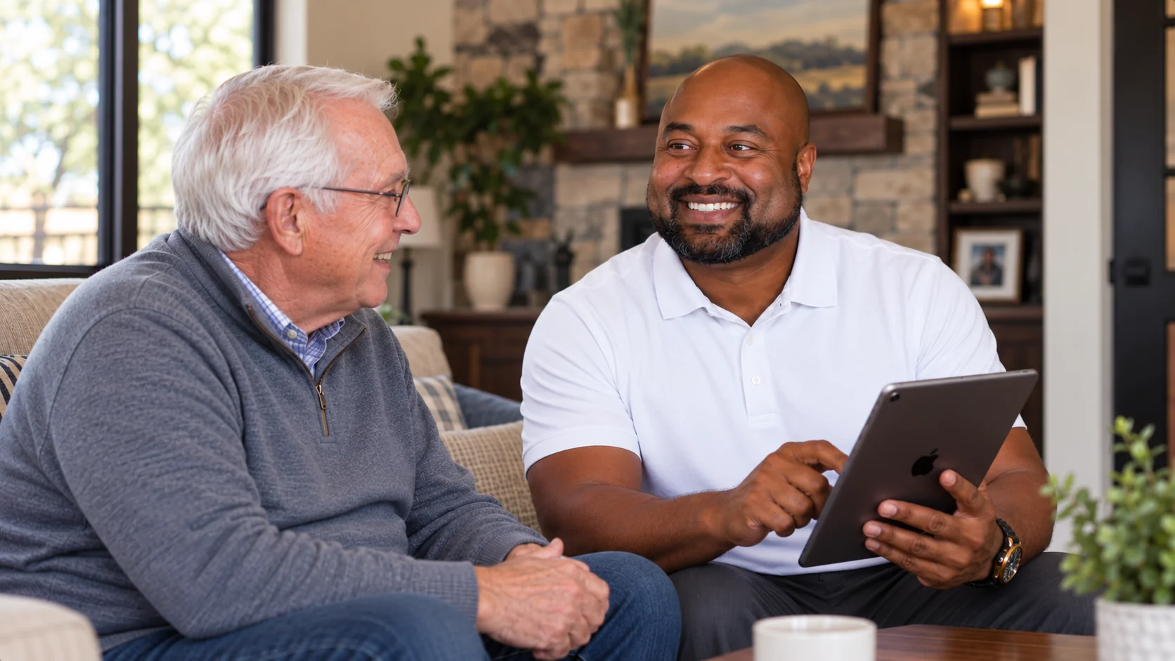 Home Doc team member reviewing a care plan with a Denver patient at home